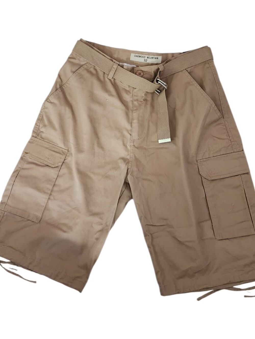 Tan Cargo Shorts with Utility Belt By Oakwood Mountain.